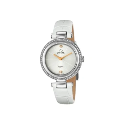 Image of JAGUAR J832/1 Cosmopolitan Collection 34.5 mm Case with White Leather Strap for Women