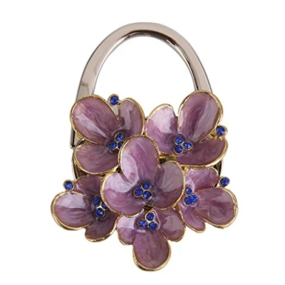 Image of Begonia Pattern Ladie&#039;s Table Bag Handbag Purse Hook Hanger Holder Violet
