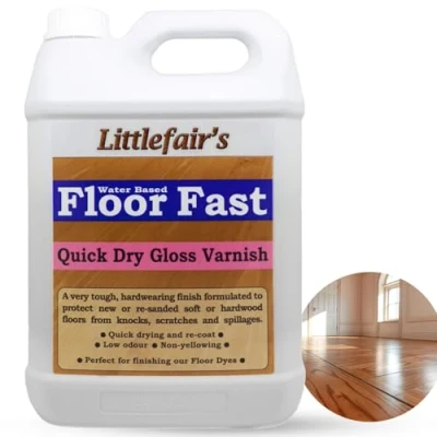 Image of Littlefair’s Floor Varnish for Wooden Floors 2.5ltr Quick Dry, Low Odour &amp; Easy Clean Tough Hardwearing Formula Premium Non Yellowing Clear Polyurethane Versatile Wood