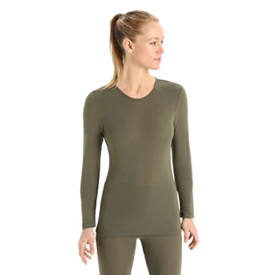 Image of Icebreaker Clothing, Shoes &amp; Jewelry 175 Everyday Cold Weather Base Layer Thermal Long Sleeve Crewneck T Shirt, Loden Green, M