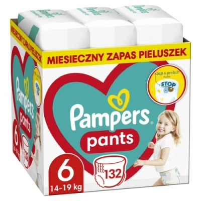 Image of Pampers Pants Diapers Size 6 (14 19kg), 132 Pieces with Pocket Stop &amp; Protect Anti Leaking Back