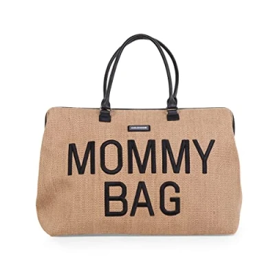 Image of Childhome, Mommy Bag, Baby Changing Travel Large Capacity, Mat, Adjustable Shoulder Strap, Compartment, Insulated Pocket, Luggage Raffia