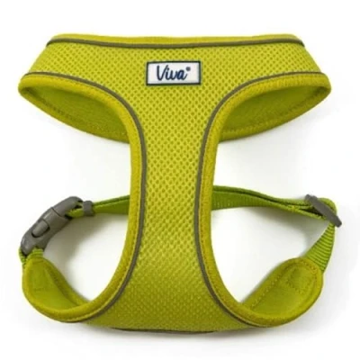 Image of Ancol Viva Lightweight Breathable Comfort Mesh Dog Harness Lime size Medium (fits Girth 44 57 cm)