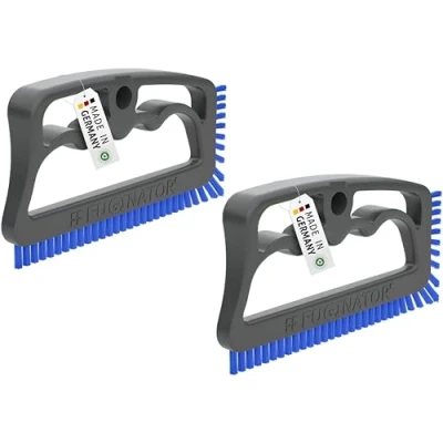 Image of Fuginator® Grout Brush Bundle, 2 Brushes in Grey/Blue, Cleaning for Bathroom, Toilet, Kitchen etc. Wall and Floor Tiles Handy Grouts