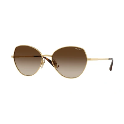 Image of VOGUE EYEWEAR Woman VO4330S 280/13 Sunglasses Metal Gold Brown Geometric Normal Shaded
