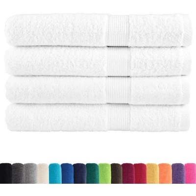 Image of vidaXL Premium Towels SOLUND 4pcs White 100x200cm 600gsm