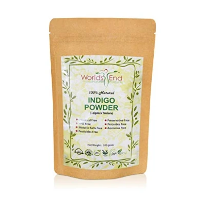 Image of 100% Pure &amp; Chemical Free Indigo Powder for Hair Dye Natural and Organic Colour 100g