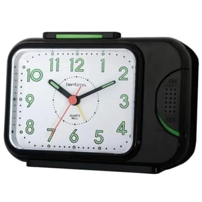 Image of Acctim Sonnet Analogue Alarm Clock Non Ticking Sweep Luminous Hands Bell Black 12613