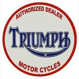 Image of Lotusworld New sign Triumph Motorcycle Dealer Round 12x12 inchs road