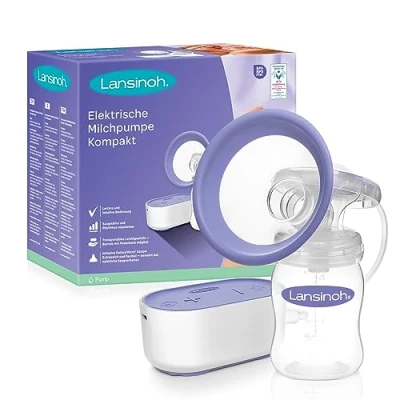 Image of Lansinoh Compact electric breast pump, very small and quiet, ideal for home on the go, compatible with power bank.