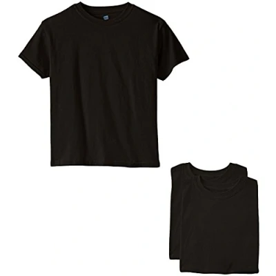 Image of Hanes Big Boys&#039; Essentials Short Sleeve T Shirt Value Pack (3 Pack), Black, XL