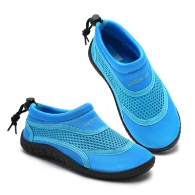 Image of Water Shoes Kids Toddlers Boys Swim Beach Aquasport Barefoot Non Slip Wetsuit for Swmming Pool Park Holiday(Aqua,30)