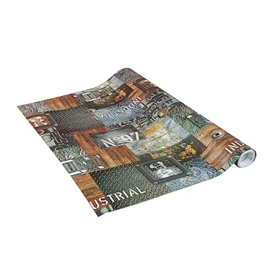 Image of Venilia 54886 Industrial Look Garage Film with Pattern, Decorative Film, Furniture Wallpaper, Self Adhesive PVC, Phthalate Grey, Thickness: 0.35 mm