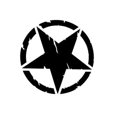 Image of 4R Quattroerre.it 17090 Stickers Army Star for Jeep Renegade, Diameter 20 cm, Matte Black, 2 Pcs
