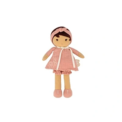 Image of Kaloo Tendresse Amandine My 1st Soft Doll 25 cm Fabric Pink Muslin Dress Olive Skin Pretty Gift Box and Customisable Ribbon 0 Months +, K200004, MEDIUM