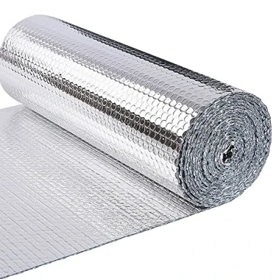 Image of VOUNOT Insulation Roll Radiator Foil 10m x 60cm 3mm, Double Aluminum Bubble Heat Thermal Reflector Panels