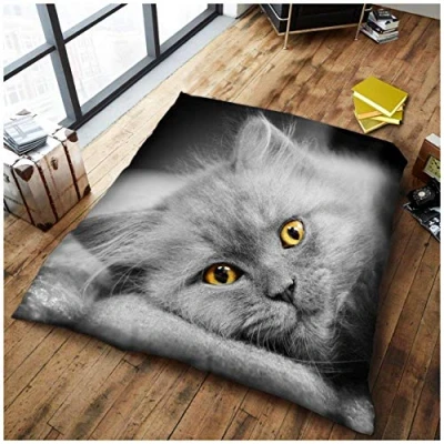 Image of GC GAVENO CAVAILIA Animal Fleece Throw Blanket, 3D Cat Blankets For Sofas, Warm &amp; Cosy Sofa Bed Throws, Multi, 150X200 Cm