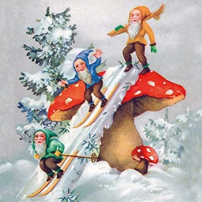 Image of Museums &amp; Galleries Toadstool Slopes Pack of 8 Christmas Charity Cards
