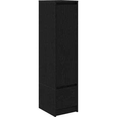Image of vidaXL Highboard Black Oak Engineered Storage Cabinet 29.5x34x119.5 cm for Living/Dining Room