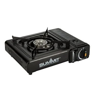 Image of Summit Portable Gas Camping Stove Cooker Single Burner Cooking Hob In Carry Case 1.9Kw (651046)