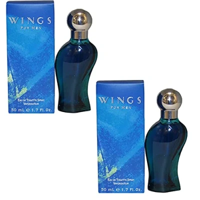 Image of GIORGIO BEVERLY HILLS Wings for Men Eau de Toilette Mens Gents Fragrance Aftershave Cologne 50 ml 2 Pack