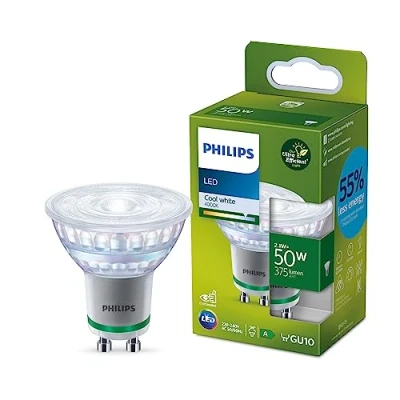 Image of PHILIPS Ultra Efficient Energy Saving Lights, LED Light Source, 50W G10, Spot Cool White