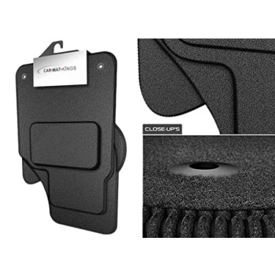 Image of (H5:CT65) 4 Piece Peugeot (2006 2012) 207 Vehicle Specific Car Mat Set Grey Carpet Black Trim