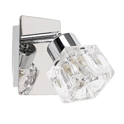 Image of MiniSun Modern Silver Chrome &amp; Glass Ice Cube Wall Light