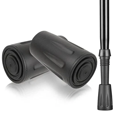 Image of 2Pcs Walking Stick Rubber Tips, Poles Tips Ferrules，Trekking Pole Tip Protector 11mm Replacement Feet Ends Caps for Hiking Trekking