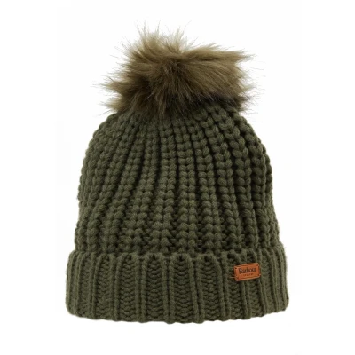 Image of Barbour Saltburn Beanie Beanie, Women&#039;s, Size: One Size, Olive