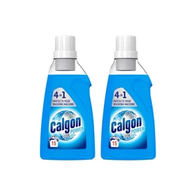 Image of Calgon 4 in 1 Washing Machine Cleaner and Water Softener Gel 750 ml, Pack of 2, Removes Limescale, Residue, Dirt, Rust &amp; Malodours , Deep Clean