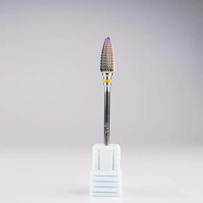 Image of New* Apex® Professional Tungsten Carbide Electric Nail Drill Bit 3/32 inch, 2.35mm Shank for Gels, Acrylics, Art, Manicure, Pedicure, Salon Nails (Rainbow, Large Cone) (Extra Fine)