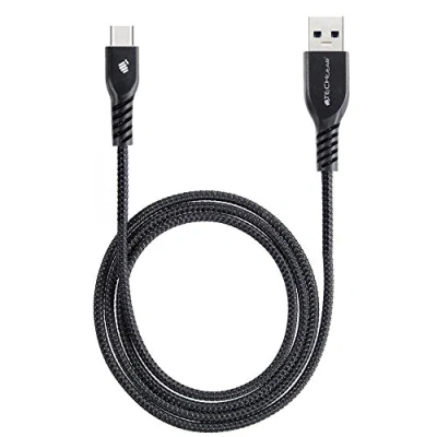 Image of TECHGEAR STRONG High Durability Braided USB C Charging &amp; Data Sync Cable (3.3ft/1M) for Samsung Galaxy Tab S6 Lite, A9 Plus / A8 A7 S9 S8 S7 Plus/Ultra, Active 3 4 5 Pro BLACK