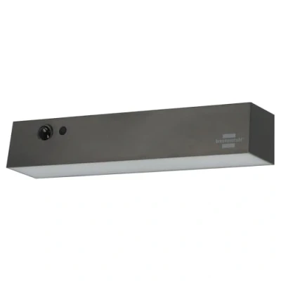 Image of Brennenstuhl Solar LED Wall Light SOL 1000 Cubus/LED Security for Outdoors with Motion Sensor (IP54, 1000lm, Frosted Glass, 4 Different Modes, Twilight Sensor, incl. Rechargeable Battery)