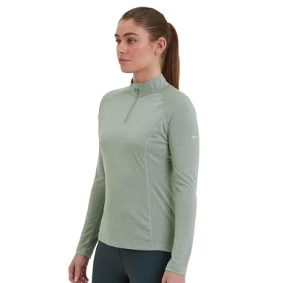 Image of Montane Women&#039;s F Dart Zip Neck Pale Sage Uk14/Eur42/Us10/L Sweatshirt, Multicoloured, L