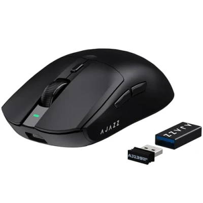 Image of ATTACK SHARK AJAZZ AJ139PRO SUPERLIGHT 4K Wireless Gaming Mouse, Ultra Light(65g), PAW3395 Sensor,26000 DPI,4KHz,2.4Ghz/USB C Wired Esports Mice,6 Programmable Button,700h Battery Life,PC/MAC Black