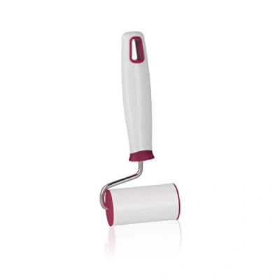 Image of Metaltex 25.25.88 19 cm Single Handle Rolling Pin, White, Stainless Steel, Brown