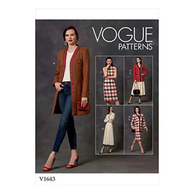 Image of Vogue Patterns V1643A5 Misses Suits &amp; Coordinates; Tops; Jackets Vests; Dresses; Skirts