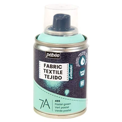 Image of Pébéo Fabric Paint Spray for Textiles 7A Natural and synthetic fabrics Water based Solvent free Permanent Dye Machine Washable textile design Pastel green