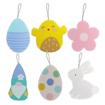 Image of Easter White Twig Birch Table 59cm Tree Eggs Party Hanging Decorations (6Pcs Ornaments)