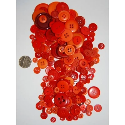 Image of celloexpress Pack of 25g Red &amp; Orange Buttons Mixed Sizes Various and for Sewing Crafting