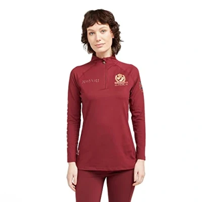 Image of Aubrion Ladies Team Long Sleeve Base Layer Burgundy, Red, L