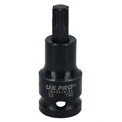 Image of T50 x 53mm 1/2&quot; Drive Short Impact Impacted Torx/Star Male Socket