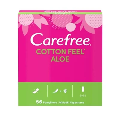 Image of Carefree Cotton Aloe Pantyliners, X5 Packs = 280 Pantyliners