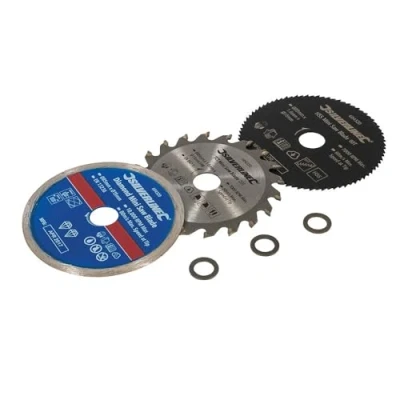 Image of Silverline Mini Saw Blade Set 3pce 85mm Dia 15mm Bore