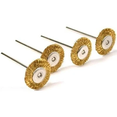 Image of 20pcs Dia 25mm Rotary Tool Brass Wheel Wire Brush Set Fits Dremel ,1/8 Shank ,Clean, Polish, Prep by Preamer
