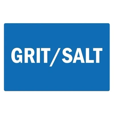Image of Grit/salt road safety sign 1mm flexible Plastic (300mm x 200mm)
