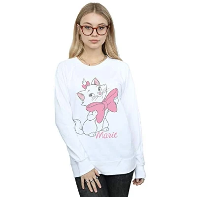 Image of Disney Women&#039;s Aristocats Marie Bow Sweatshirt White XX Large