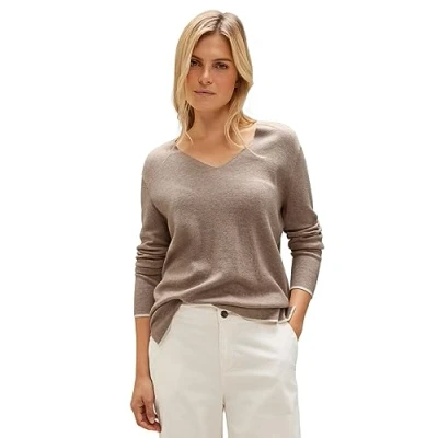 Image of Street One Women&#039;s A302365 Knitted Jumper, Bleached Sand Melange, 14