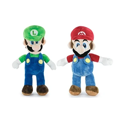 Image of Whitehouse Leisure Pack 2 Plush Soft Toys Mario 13&quot; Luigi 13.78&quot; Super Bros